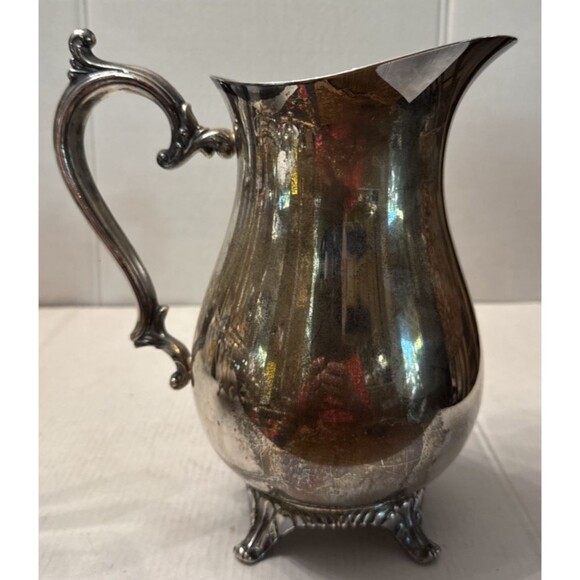 Vintage WM Roger’s 817 Silver plated Footed Water Pitcher W/ Ice Guard Great - Picture 3 of 8